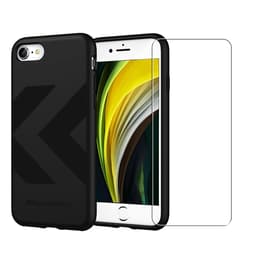 Back Market Funda iPhone 7/8/SE 2020/2022 y pantalla protectora - Plástico reciclado - Negro (Chevron)