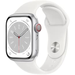 Apple Watch (Series 8) 2022 GPS + Cellular 41 mm - Aluminio Plata - Correa deportiva Blanco