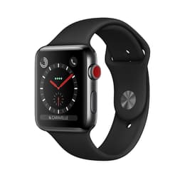 Apple Watch (Series 3) 2017 38 mm - Acero inoxidable Negro - Correa Deportiva Negro