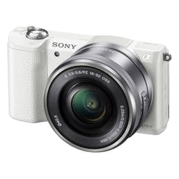 Cámara híbrida Sony Alpha a5000 + lente Sony E PZ 16-50mm f/3.5-5.6 OSS - Blanco