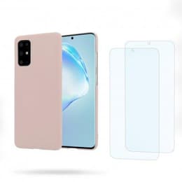 Funda Galaxy S20 Plus y 2 protectores de pantalla - Silicona - Rosa