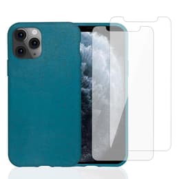 Funda iPhone 11 Pro y 2 protectores de pantalla - Material natural - Azul