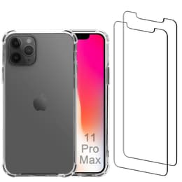 Funda iPhone 11 Pro Max y 2 protectores de pantalla - Plástico reciclado - Transparente