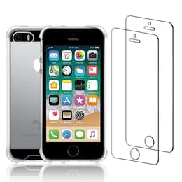 Funda iPhone SE(2016) y 2 protectores de pantalla - Plástico reciclado - Transparente