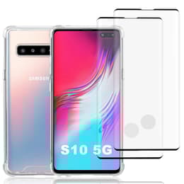 Funda Galaxy S10 5G y 2 protectores de pantalla - Plástico reciclado - Transparente