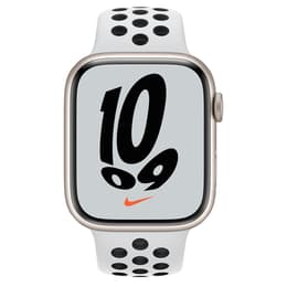 Apple Watch (Series 7) GPS 45 mm - Aluminio Blanco estrella - Correa Nike Sport Blanco/Negro