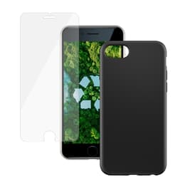 Funda iPhone SE (2022/2020)/8/7/6/6S y pantalla protectora - Plástico - Negro