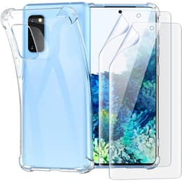 Funda Galaxy S20 Plus y pantalla protectora - Silicona - Transparente