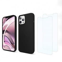 Funda iPhone 13 Pro Max y 2 protectores de pantalla - Silicona - Negro