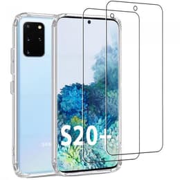 Funda Galaxy S20 Plus y 2 protectores de pantalla - Silicona - Transparente