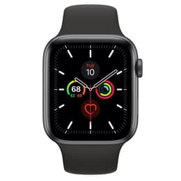 Apple Watch (Series 5) GPS 44 mm - Aluminio Gris - Correa Correa deportiva Negro