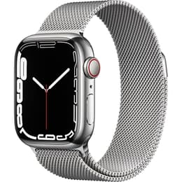 Apple Watch (Series 7) GPS + Cellular 45 mm - Acero inoxidable Plata - Pulsera Milanese Loop Plata