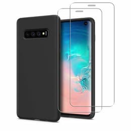 Funda Galaxy S10 y 2 protectores de pantalla - Silicona - Negro