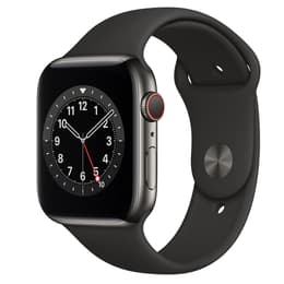 Apple Watch (Series 6) GPS + Cellular 44 mm - Acero inoxidable Gris - Correa loop deportiva Negro