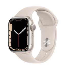 Apple Watch (Series 7) GPS 41 mm - Aluminio Plata - Correa loop deportiva Blanco estrella