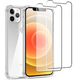Funda iPhone 12 Pro Max y 2 protectores de pantalla - TPU - Transparente