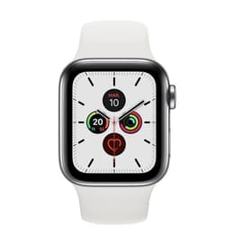 Apple Watch (Series 5) GPS 40 mm - Acero inoxidable Plata - Correa deportiva Blanco