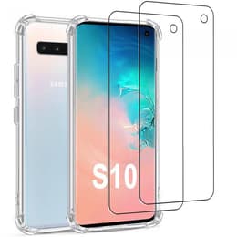 Funda Galaxy S10 y 2 protectores de pantalla - Silicona - Transparente