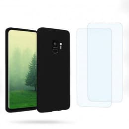 Funda Galaxy S9 y 2 protectores de pantalla - Silicona - Negro