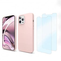 Funda iPhone 13 Pro Max y 2 protectores de pantalla - Silicona - Rosa