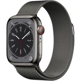 Apple Watch (Series 8) 2022 GPS + Cellular 41 mm - Acero inoxidable Gris - Pulsera Milanese Loop Gris