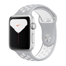 Apple Watch Series 5 (2019) GPS + Cellular 44 mm - Aluminio Plata - Correa Nike Sport Blanco