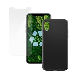 Funda iPhone X/Xs y pantalla protectora - Plástico - Negro