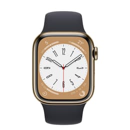 Apple Watch (Series 7) 2021 GPS + Cellular 45 mm - Acero inoxidable Oro - Correa deportiva Negro