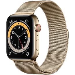 Apple Watch (Series 6) 2020 GPS + Cellular 44 mm - Acero inoxidable Oro - Pulsera Milanese Loop Oro