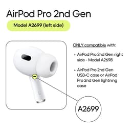 Apple Auricular izquierdo (Lightning MagSafe) - AirPods Pro 2.a generación (2022) - Blanco (A2699)