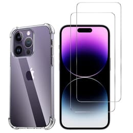 Funda iPhone 15 Pro y 2 protectores de pantalla - TPU - Transparente