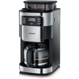 Cafeteras express combinadas Machine a Cafe SEVERIN 4810 Cafetiere filtre avec broyeur intégré - Noir et inox - 1000W - 1,4 L