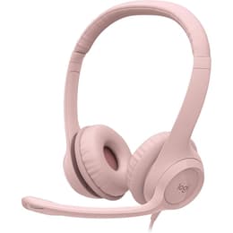 Cascos gaming con cable micrófono Logitech H390 - Rosa