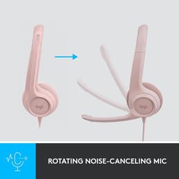 Cascos gaming con cable micrófono Logitech H390 - Rosa