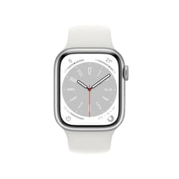 Apple Watch Series 8 (2022) GPS + Cellular 45 mm - Acero inoxidable Plata - Correa deportiva Blanco