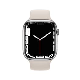 Apple Watch (Series 7) 2021 GPS + Cellular 45 mm - Aluminio Plata - Correa deportiva Blanco