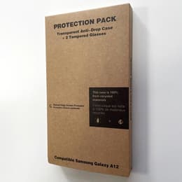 Funda Galaxy A12 y 2 protectores de pantalla - Plástico reciclado - Transparente