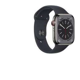 Apple Watch Series 8 (2022) GPS + Cellular 45 mm - Acero inoxidable Grafito - Correa deportiva Negro