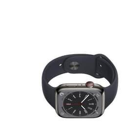 Apple Watch Series 8 (2022) GPS + Cellular 45 mm - Acero inoxidable Grafito - Correa deportiva Negro