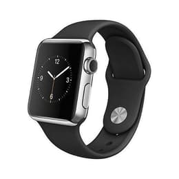 Apple Watch (Series 1) 2016 GPS 42 mm - Acero inoxidable Plata - Deportiva Negro
