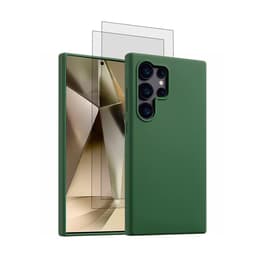 Funda Galaxy S24 ultra y 2 protectores de pantalla - Silicona - Verde