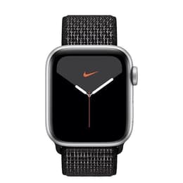 Apple Watch (Series 5) 2019 GPS + Cellular 44 mm - Aluminio Plata - Deportiva Nike Negro