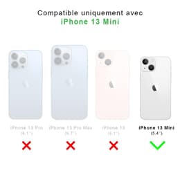 Back Market Funda iPhone 13 mini y pantalla protectora - Plástico reciclado - Negro (Chevron)