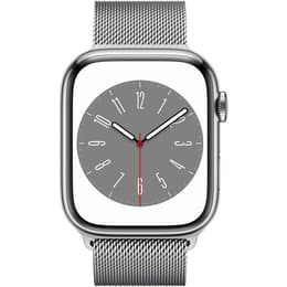 Apple Watch (Series 8) 2022 GPS + Cellular 45 mm - Acero inoxidable Plata - Pulsera Milanese Loop Plata