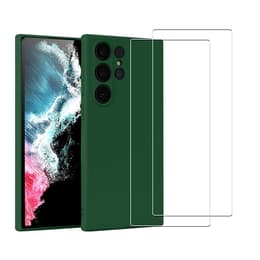 Funda Galaxy S22 Ultra 5G y 2 protectores de pantalla - Silicona - Verde