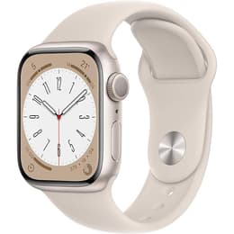 Apple Watch (Series 8) 2022 GPS 41 mm - Aluminio Blanco estrella - Correa deportiva Blanco estrella