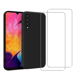 Funda Galaxy A50 y 2 protectores de pantalla - Silicona - Negro
