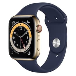 Apple Watch (Series 6) 2020 GPS + Cellular 40 mm - Acero inoxidable Oro - Correa deportiva Azul