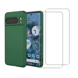 Funda Google Pixel 8 Pro y 2 protectores de pantalla - Silicona - Verde