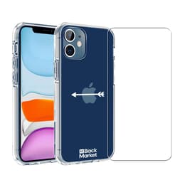 Back Market Funda iPhone 12 mini y pantalla protectora - 60% Plástico reciclado - Transparente